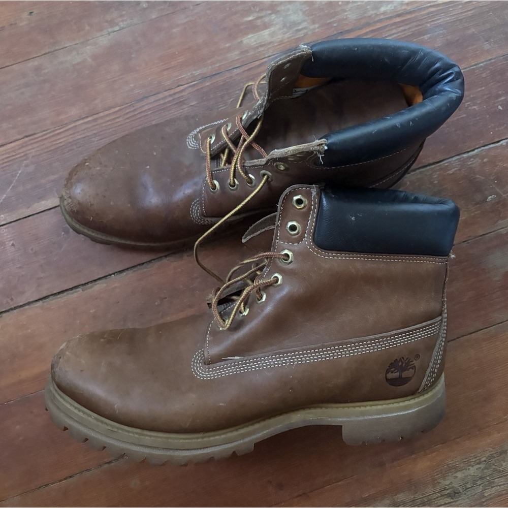Timberland Premium 6-Inch Men Size 11M Brown Nubuck Waterproof Leather READ
